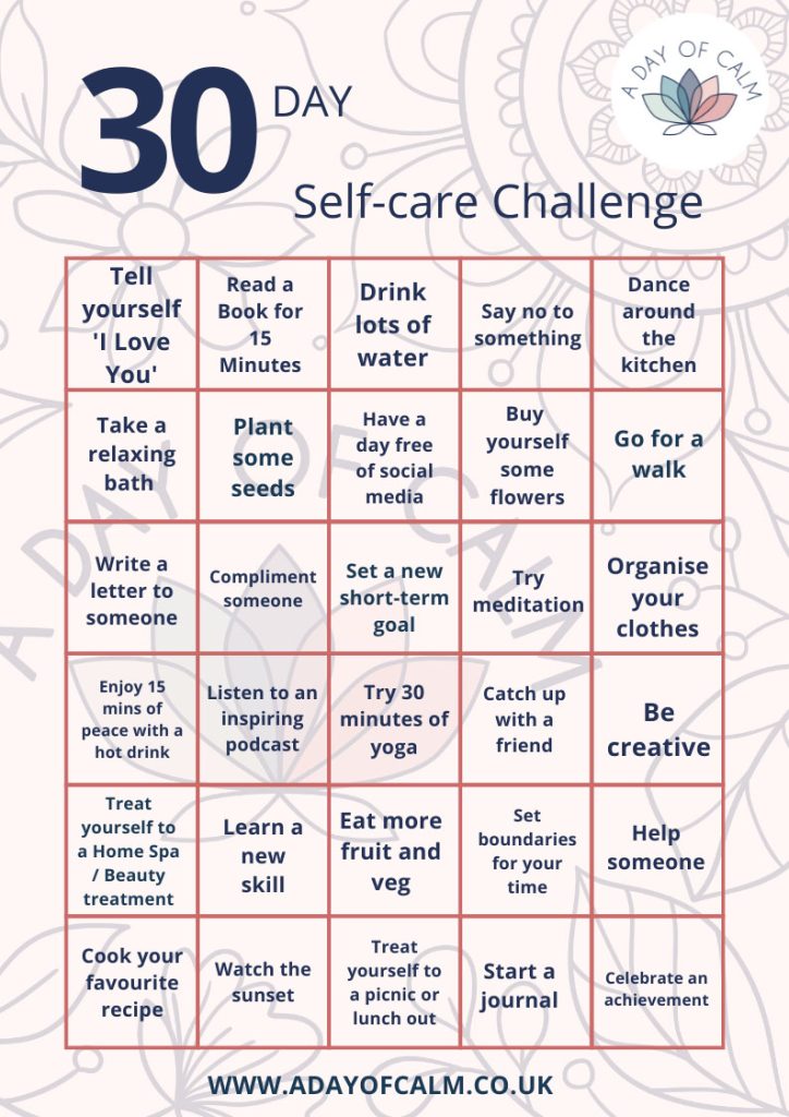 30-day Self-care Challenge - A Day Of Calm